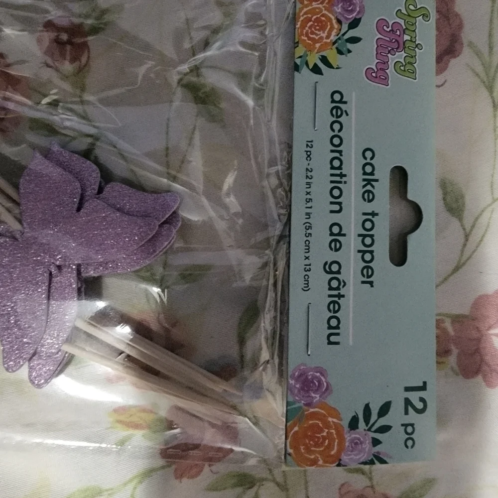 BIRTHDAY Cake Topper Flower and Butterfly
